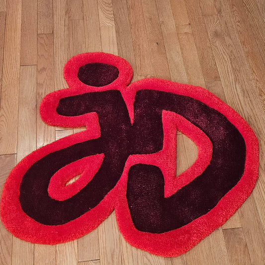 Outline styed Tufted fiber art of the Joong/Dunk ship logo with plush texture, vibrant colors, and carved sculptural detail, handmade for BL fans