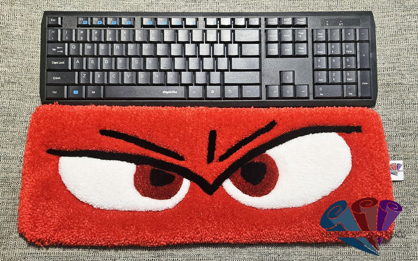 Handmade Plush Tufted "EYES" Keyboard Pad - Anger - Kreative Artisan Threads