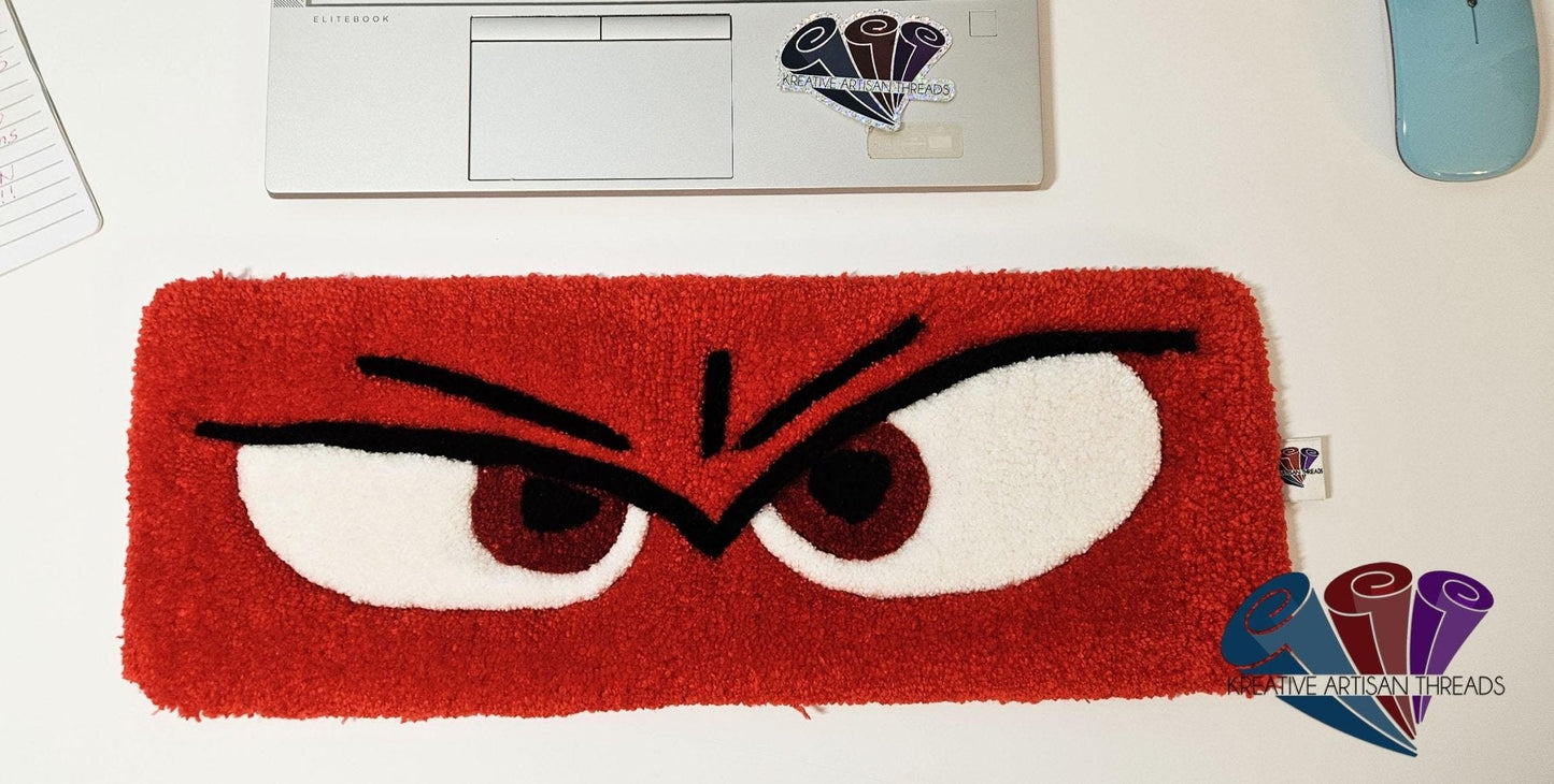 Handmade Plush Tufted "EYES" Keyboard Pad - Anger - Kreative Artisan Threads