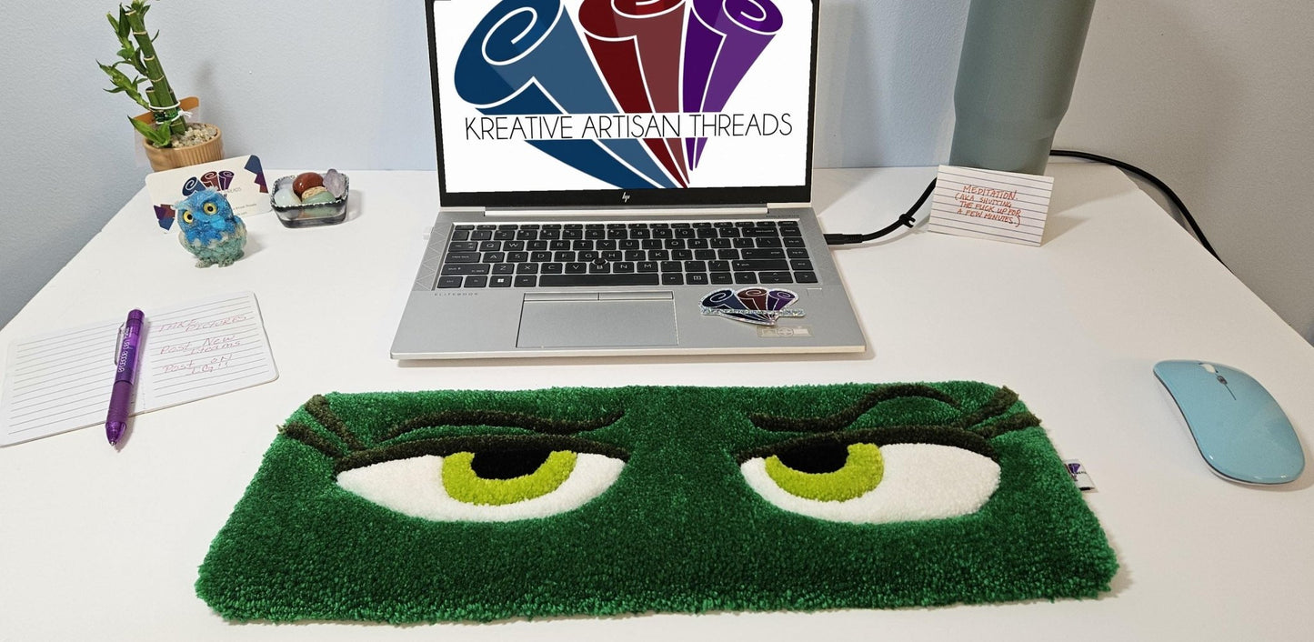 Handmade Plush Tufted "EYES" Keyboard Pad - Disgust - Kreative Artisan Threads