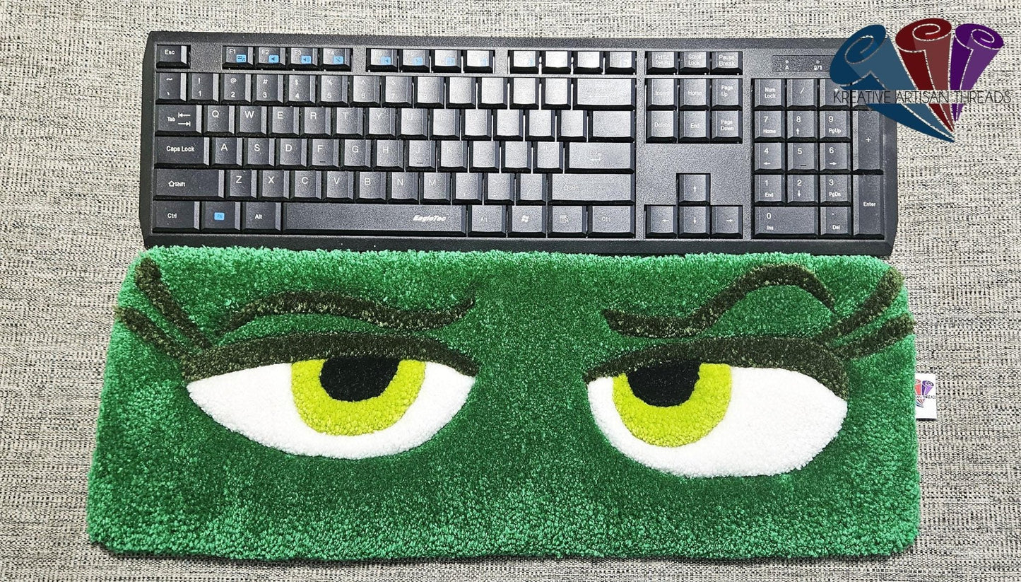 Handmade Plush Tufted "EYES" Keyboard Pad - Disgust - Kreative Artisan Threads