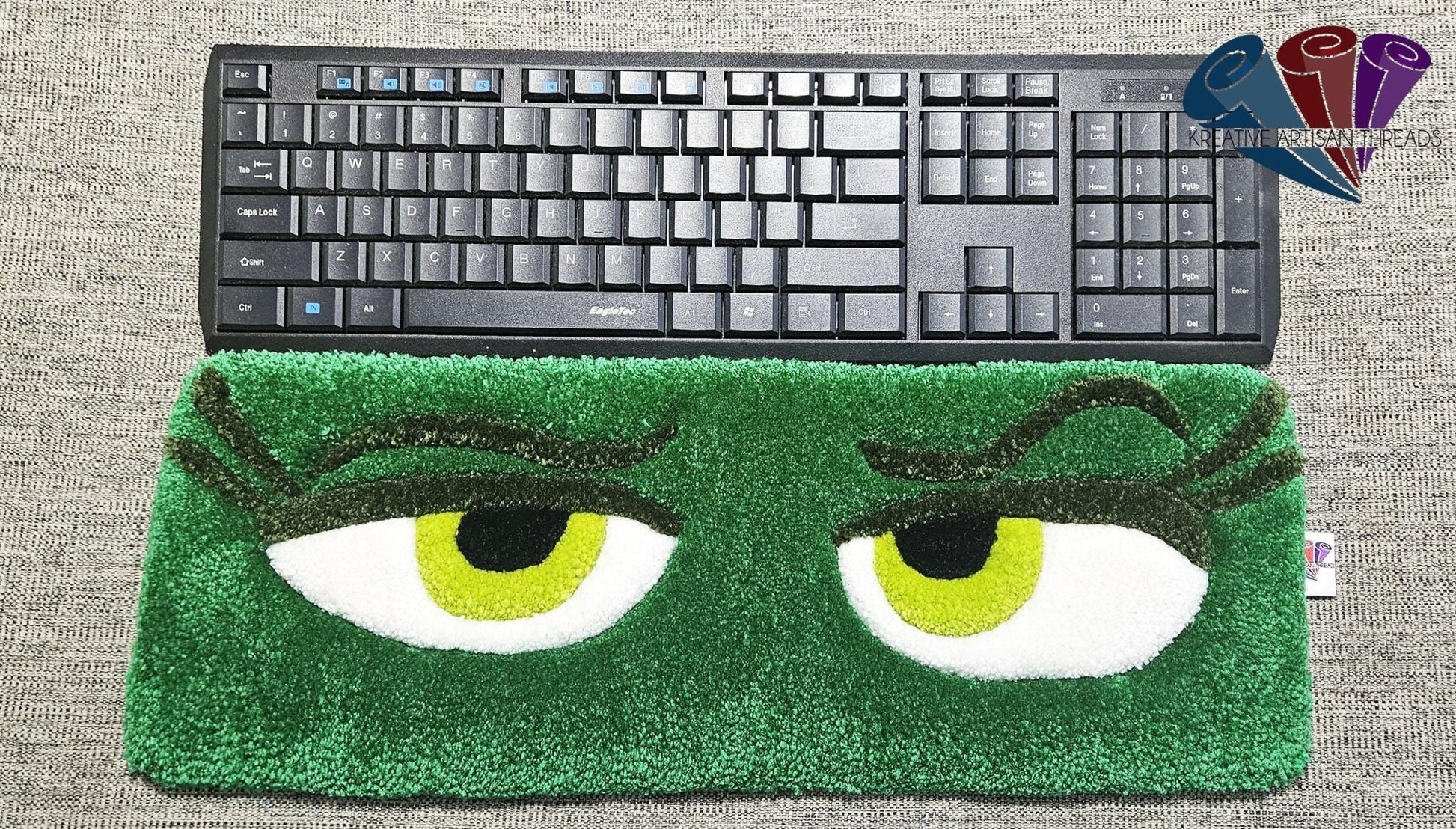 Handmade Plush Tufted "EYES" Keyboard Pad - Disgust - Kreative Artisan Threads