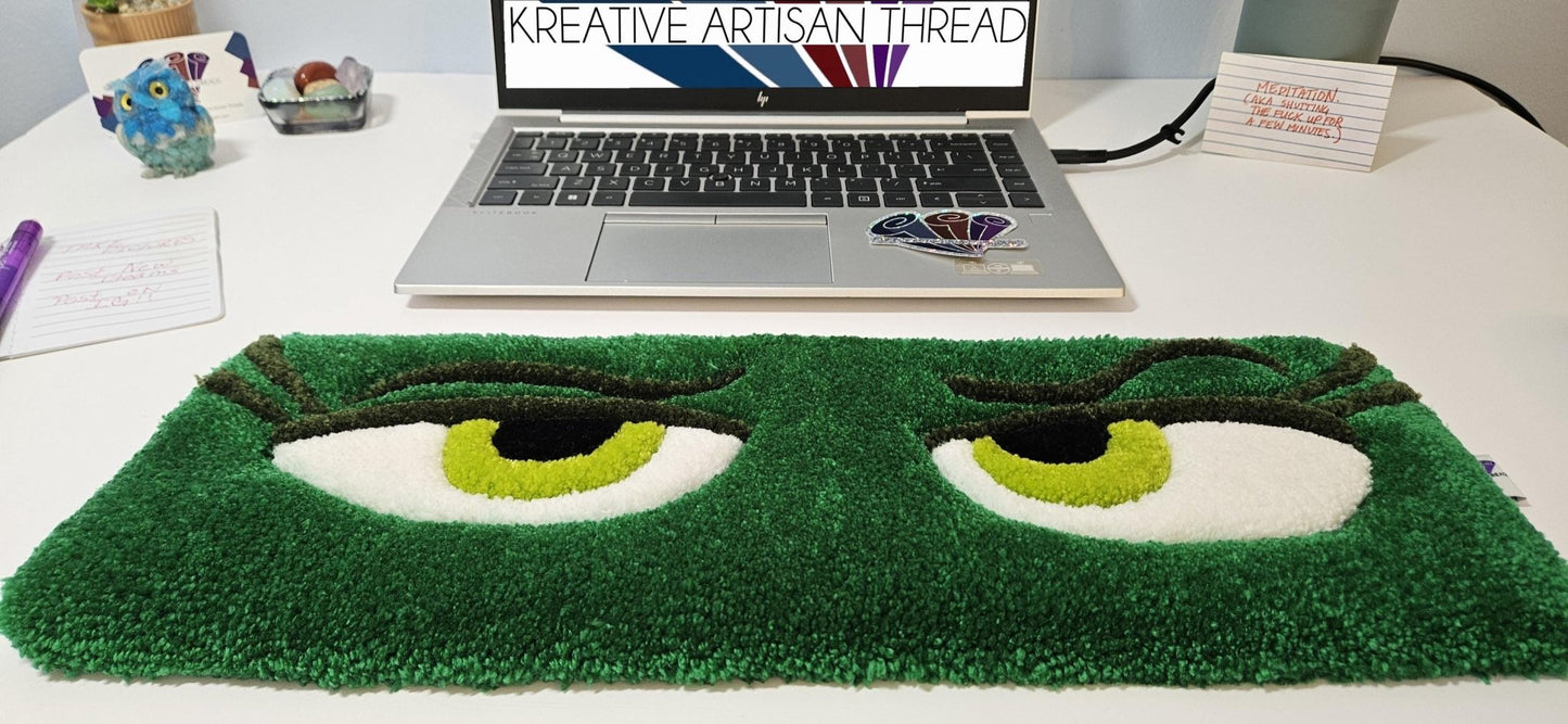 Handmade Plush Tufted "EYES" Keyboard Pad - Disgust - Kreative Artisan Threads