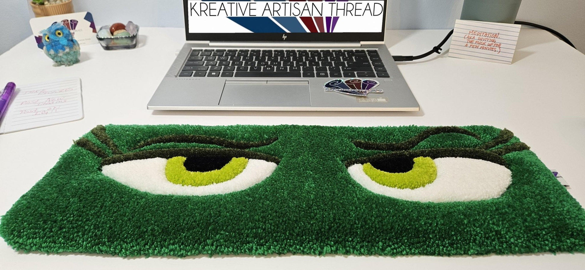 Handmade Plush Tufted "EYES" Keyboard Pad - Disgust - Kreative Artisan Threads