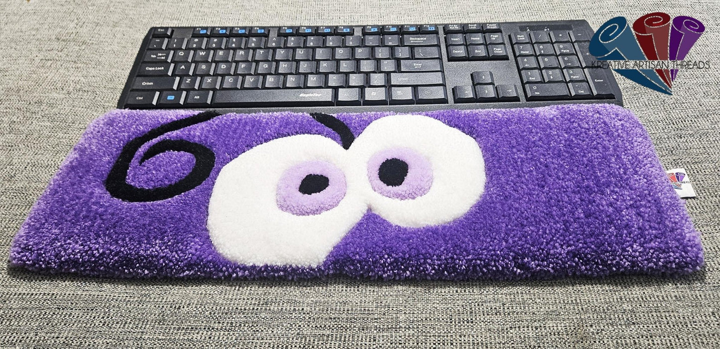 Handmade Plush Tufted "EYES" Keyboard Pad - Fear with Writs rest - Kreative Artisan Threads