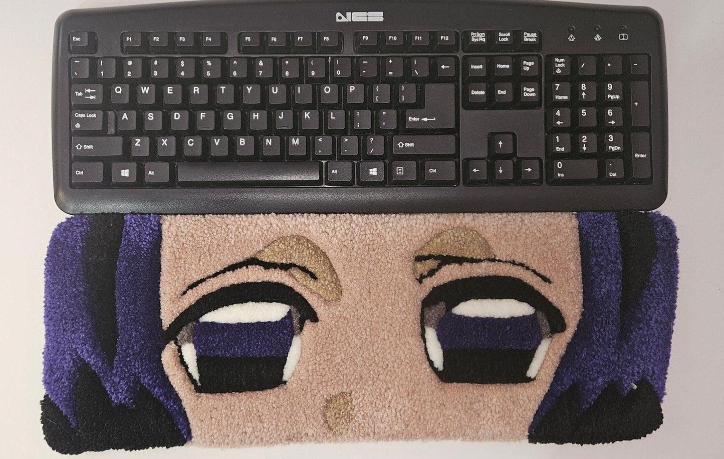 Handmade Plush Tufted Keyboard Rug "Anime Eyes" - Shinobu - Kreative Artisan Threads