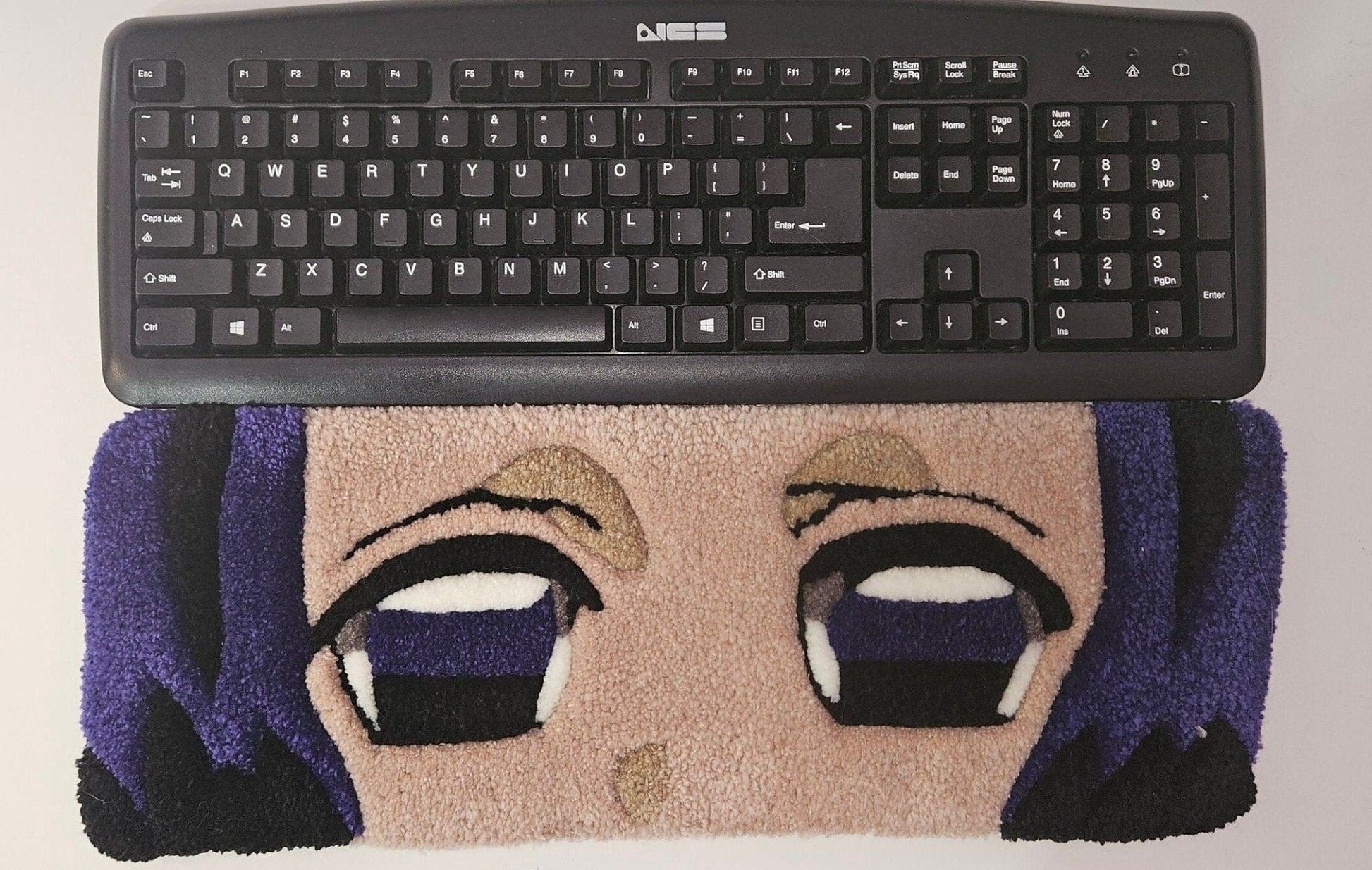 Handmade Plush Tufted Keyboard Rug "Anime Eyes" - Shinobu - Kreative Artisan Threads
