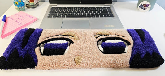 Handmade Plush Tufted Keyboard Rug "Anime Eyes" - Shinobu - Kreative Artisan Threads