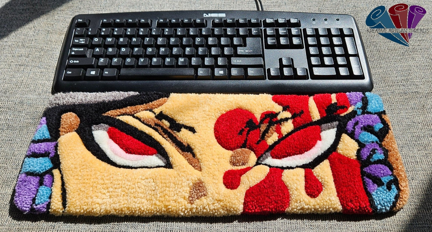 Handmade Plush Tufted Keyboard Rug "Anime Eyes" - Uzui - Kreative Artisan Threads