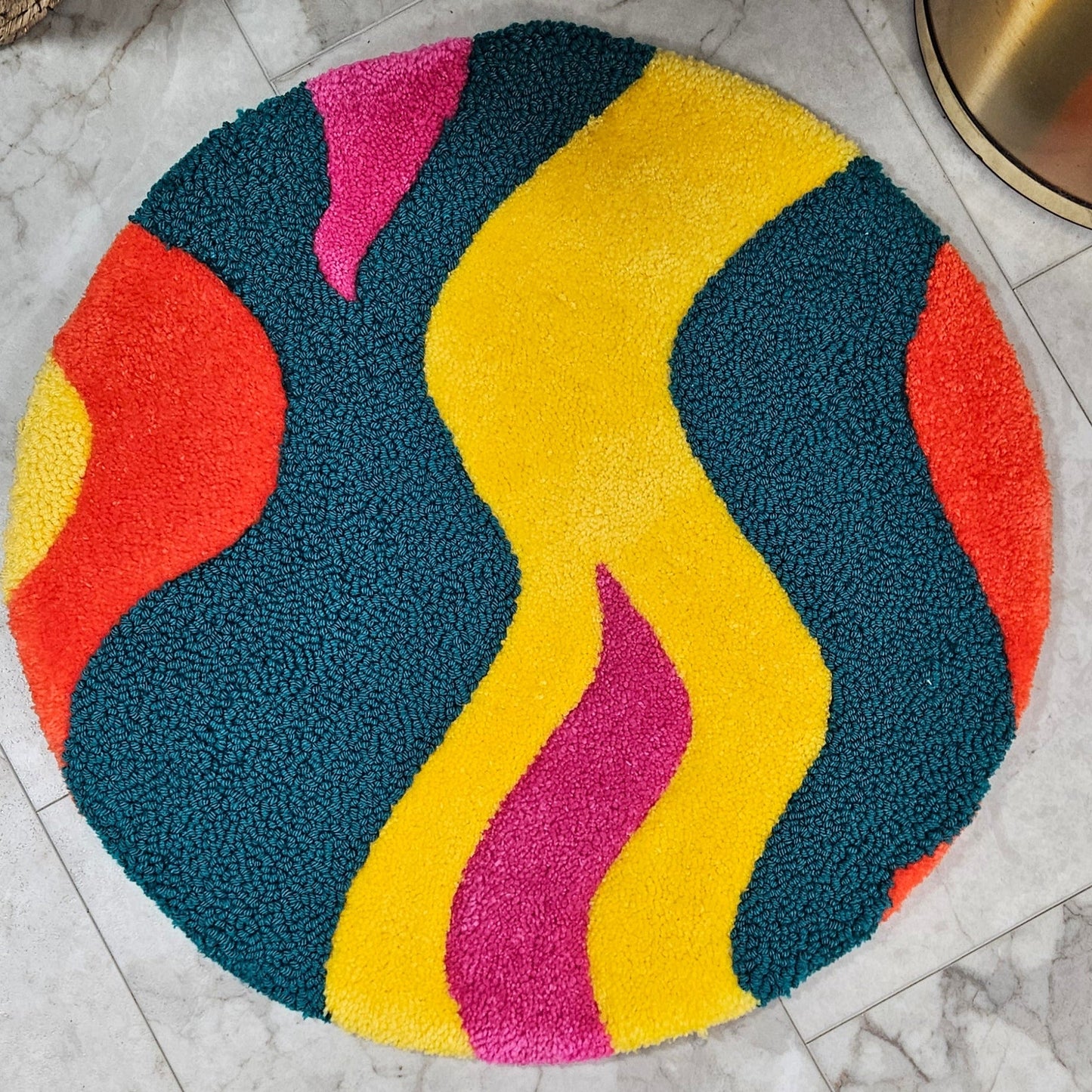 Handmade Tufted Fiber Art Rug - BRITE - Kreative Artisan Threads