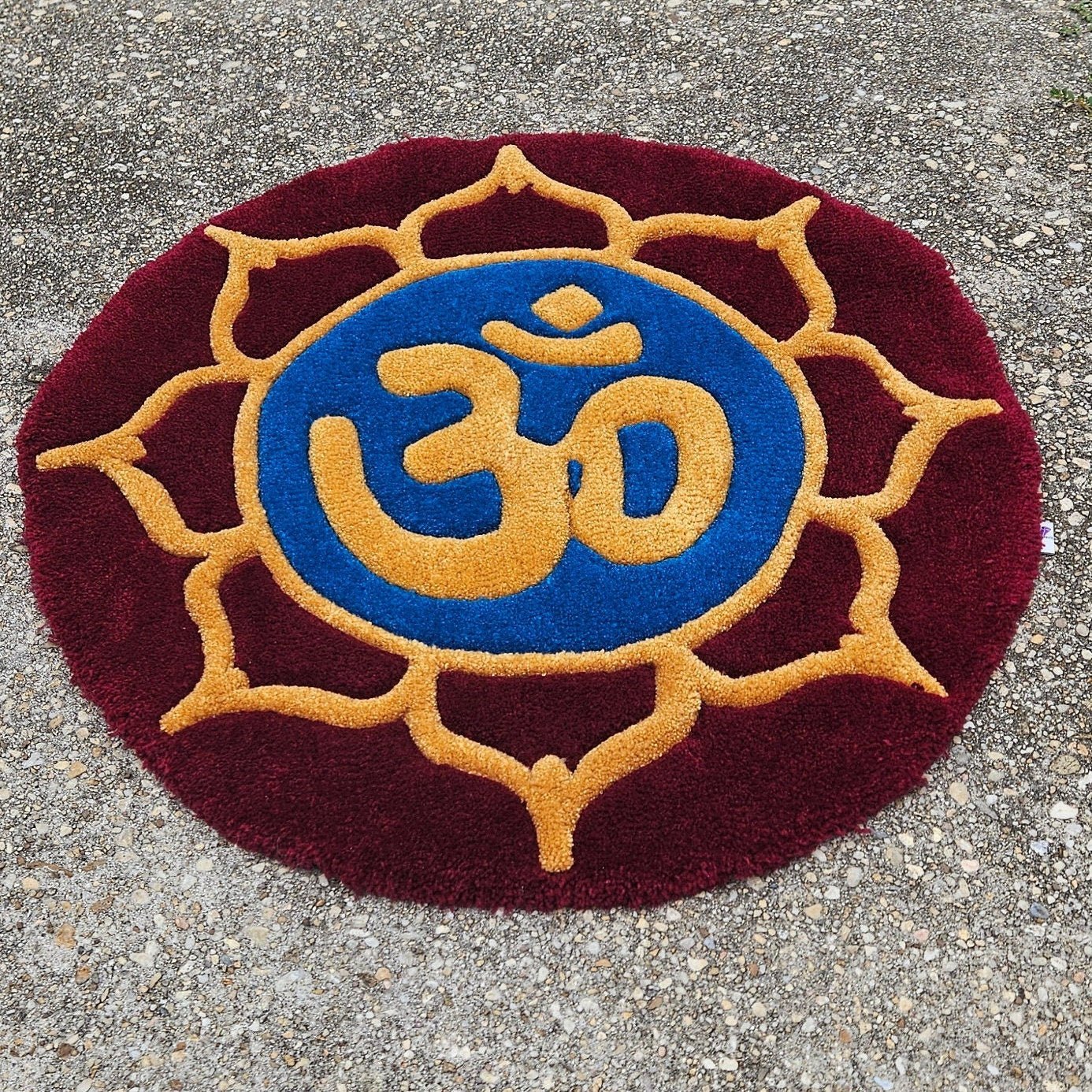 Handmade Tufted Meditation Mat - OM - Kreative Artisan Threads