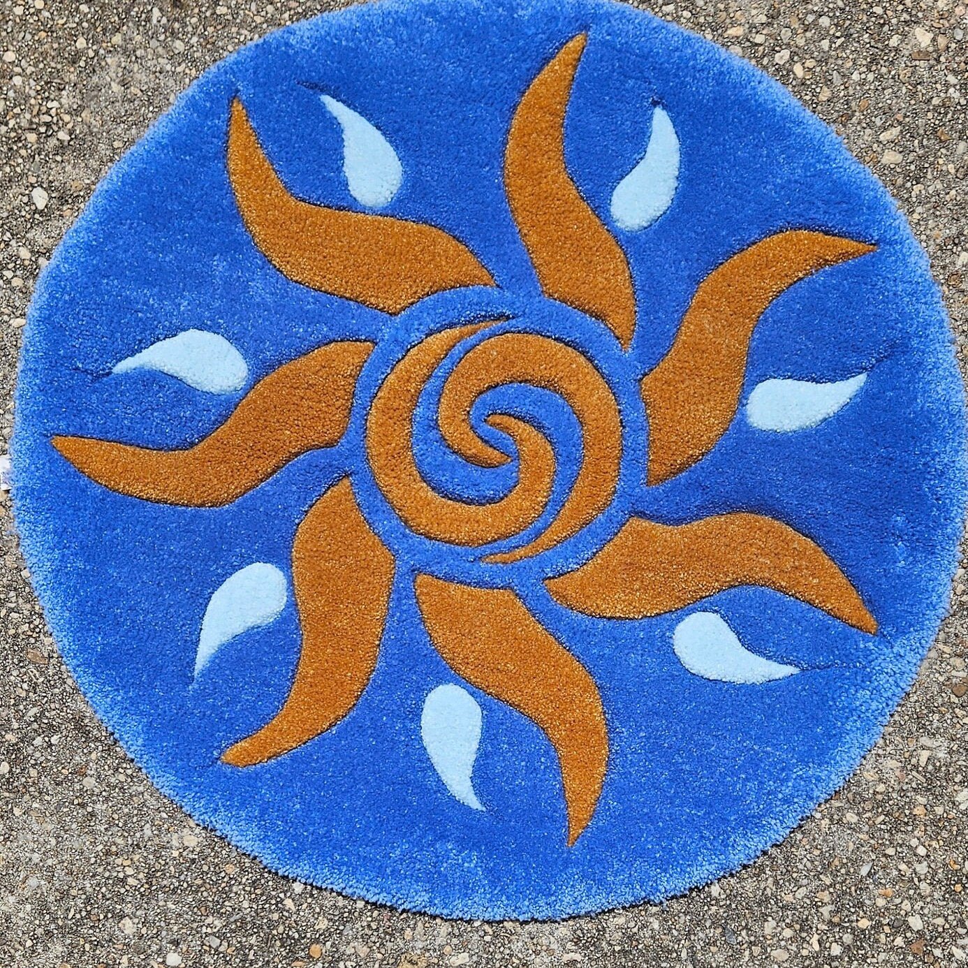 Handmade Tufted Meditation Mat - Sun - Kreative Artisan Threads