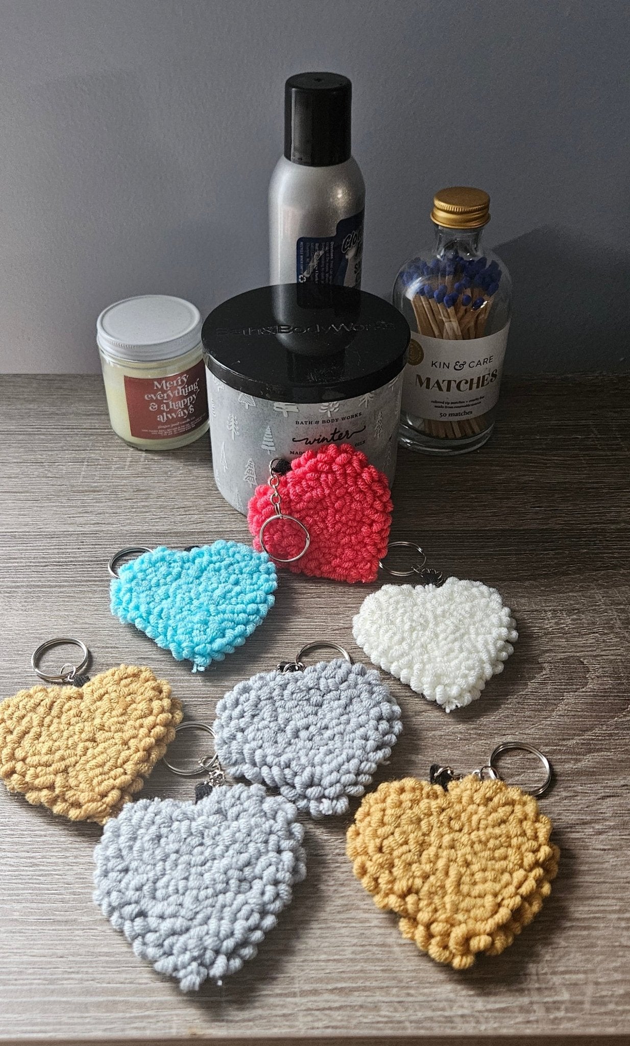 Heart Fiber Art Keychain – Plush Handmade Tufted Purse Charm | Hypoallergenic Mini Rug Art - Kreative Artisan Threads