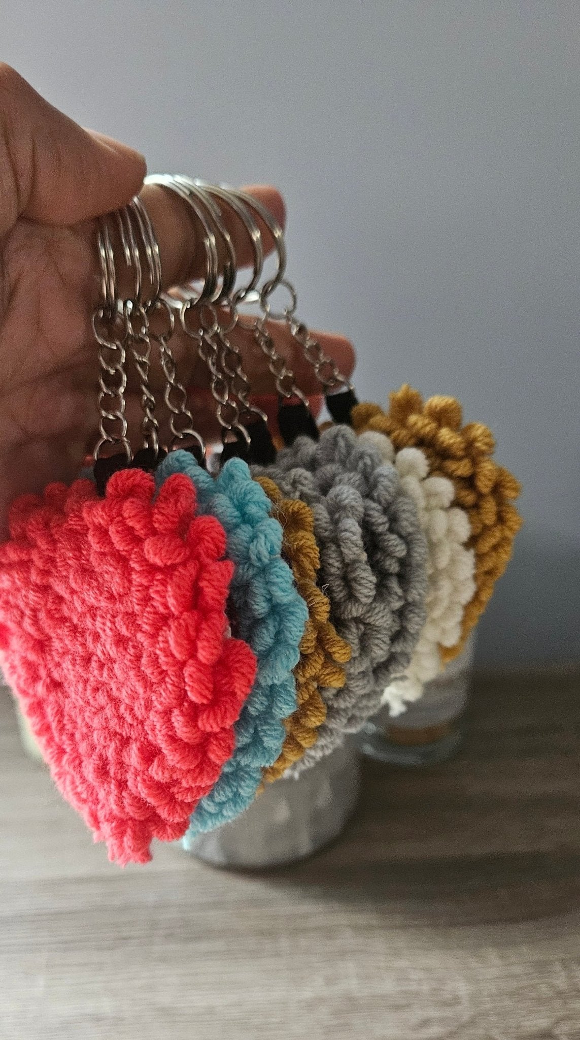 Heart Fiber Art Keychain – Plush Handmade Tufted Purse Charm | Hypoallergenic Mini Rug Art - Kreative Artisan Threads