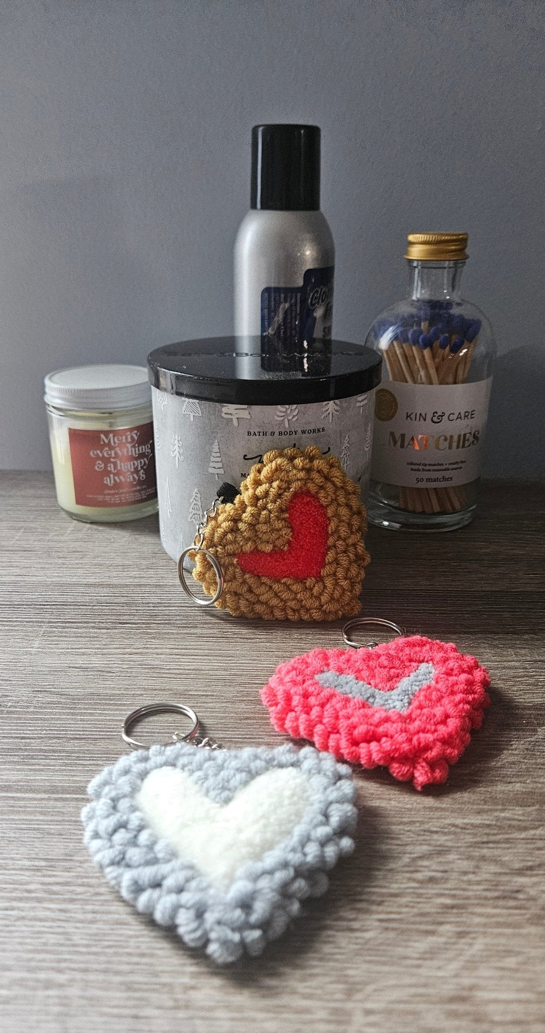 Heart Fiber Art Keychain – Plush Handmade Tufted Purse Charm | Hypoallergenic Mini Rug Art - Kreative Artisan Threads
