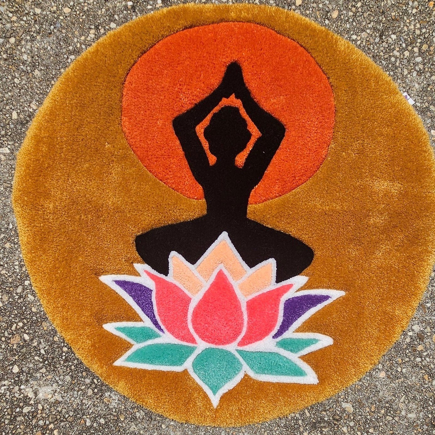 Lady Lotus - Handmade Tufted Meditation Mat - Kreative Artisan Threads