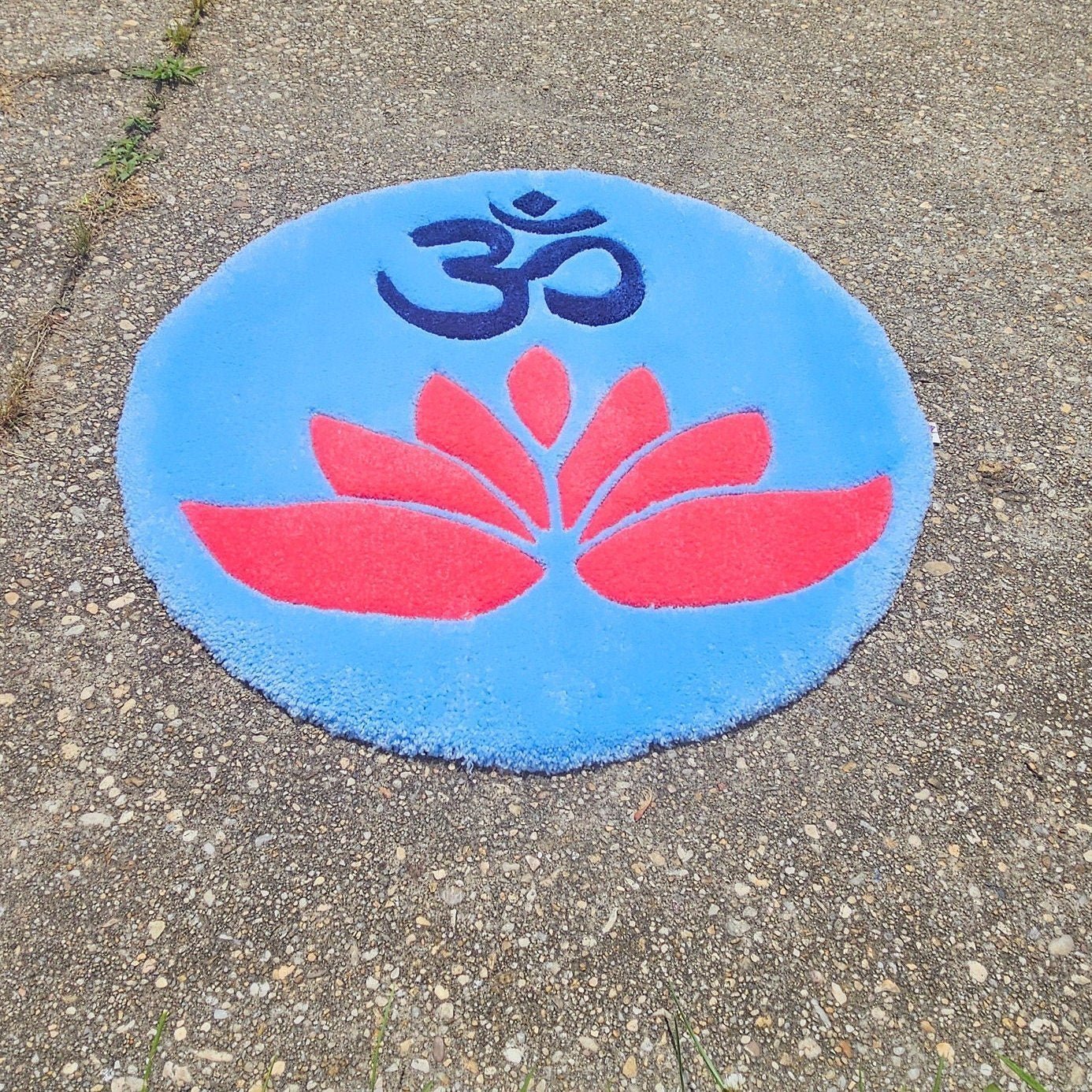 OM Lotus - Plush & Durable Handmade Tufted Meditation Mat - Kreative Artisan Threads