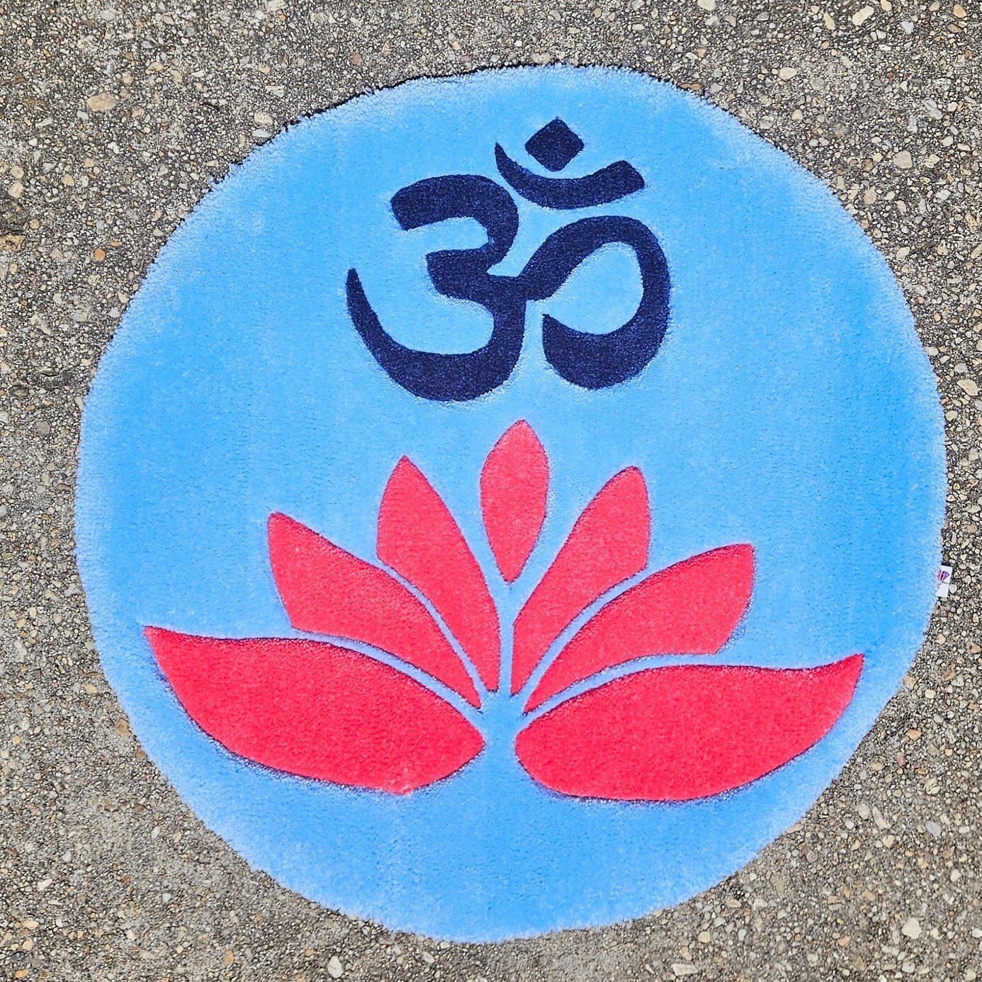 OM Lotus - Plush & Durable Handmade Tufted Meditation Mat - Kreative Artisan Threads