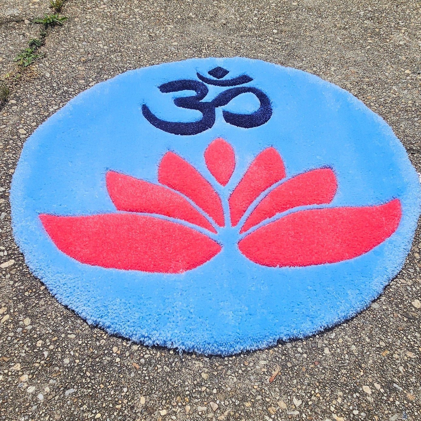 OM Lotus - Plush & Durable Handmade Tufted Meditation Mat - Kreative Artisan Threads