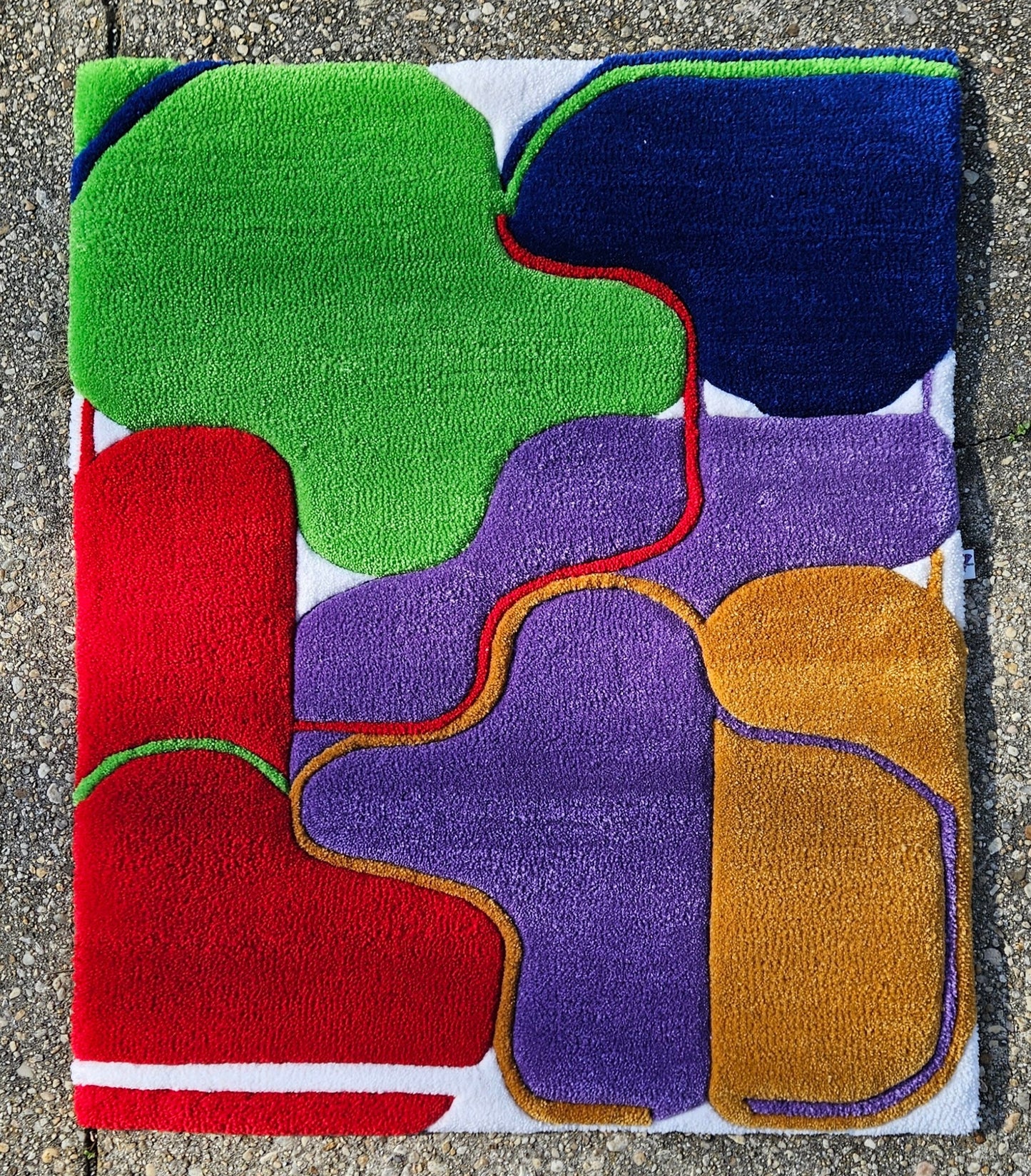 Handmade Tufted Fiber Art Rug-Color Connections
