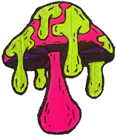 Trippy Mushroom – Glow-in-the-Dark Floor Sculpture | Funky Fiber Art