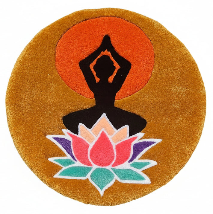 Lady Lotus – Hand-Tufted Meditation Textile | Sacred Feminine Fiber Art