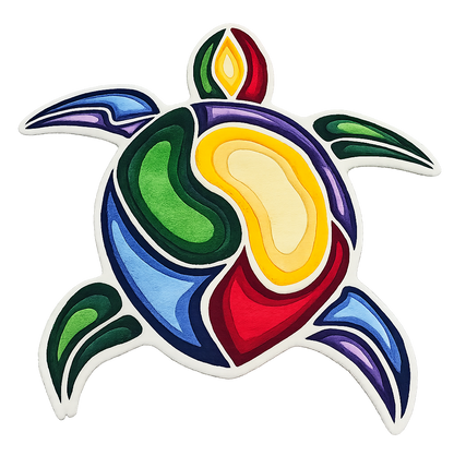 Sacred Turtle Flow Hand-Tufted Fiber Art Painting