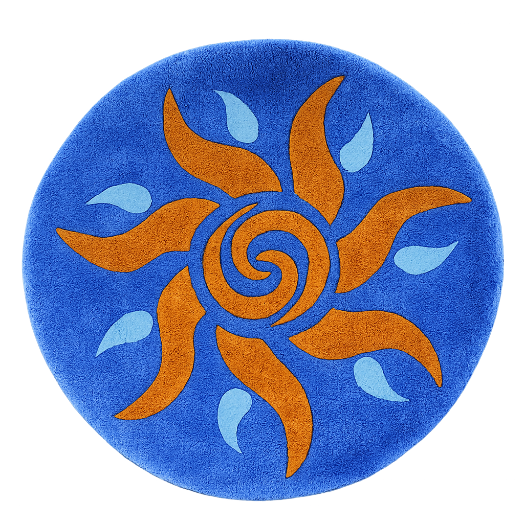 SunRae – Hand-Tufted Meditation Textile | Sunburst Spiritual Fiber Art