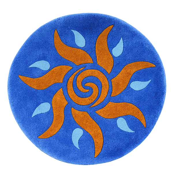 SunRae – Hand-Tufted Meditation Textile | Sunburst Spiritual Fiber Art