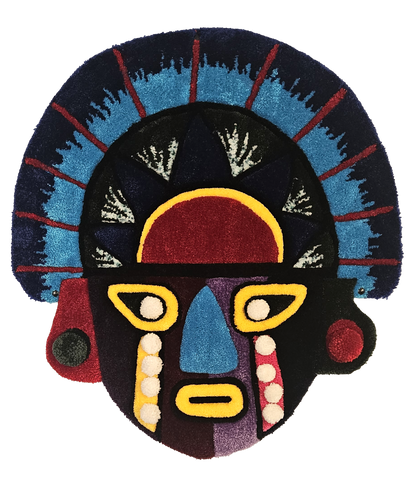 Vibrant Tribal Mask – Wall-Hung Textile Sculpture | Bold Cultural Fiber Art