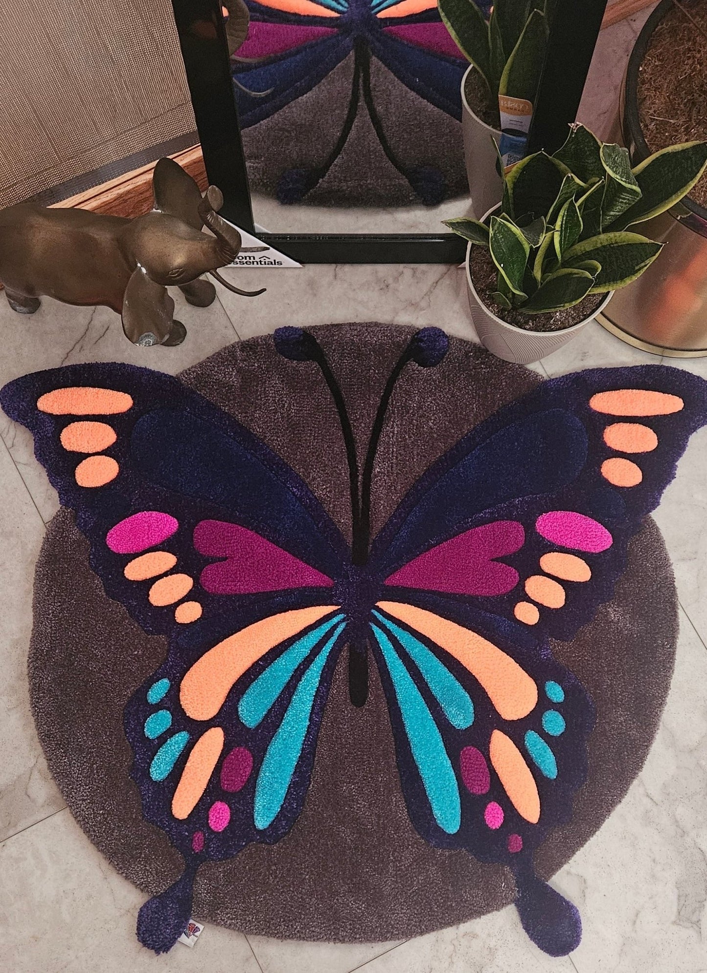 Ethereal Wings Hand - Tufted Fiber Art Painting - Kreative Artisan Threads