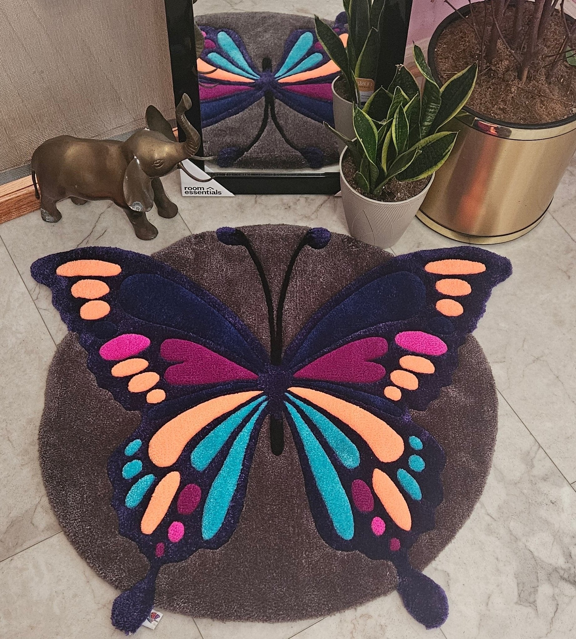 Ethereal Wings Hand - Tufted Fiber Art Painting - Kreative Artisan Threads