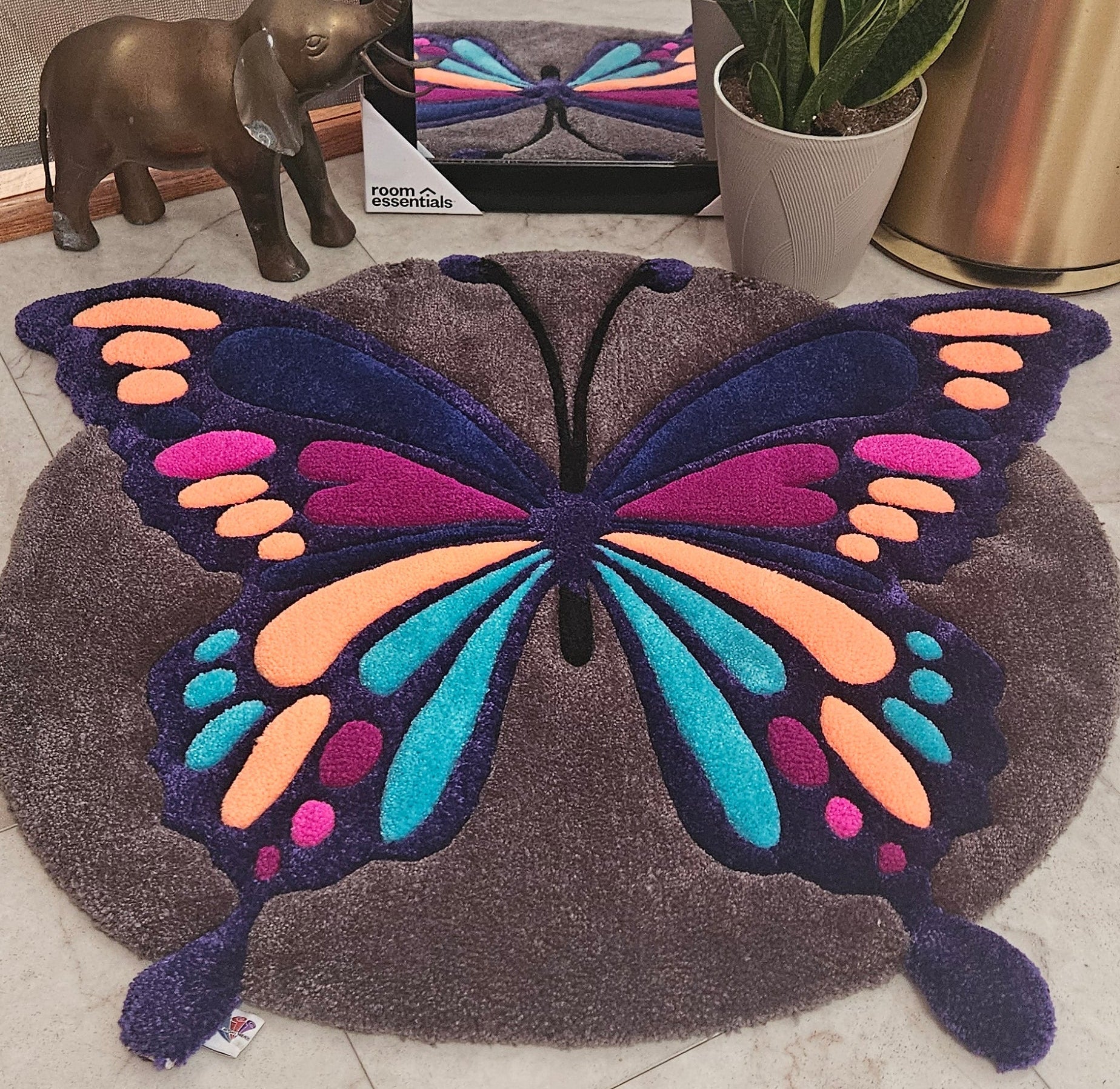 Ethereal Wings Hand - Tufted Fiber Art Painting - Kreative Artisan Threads