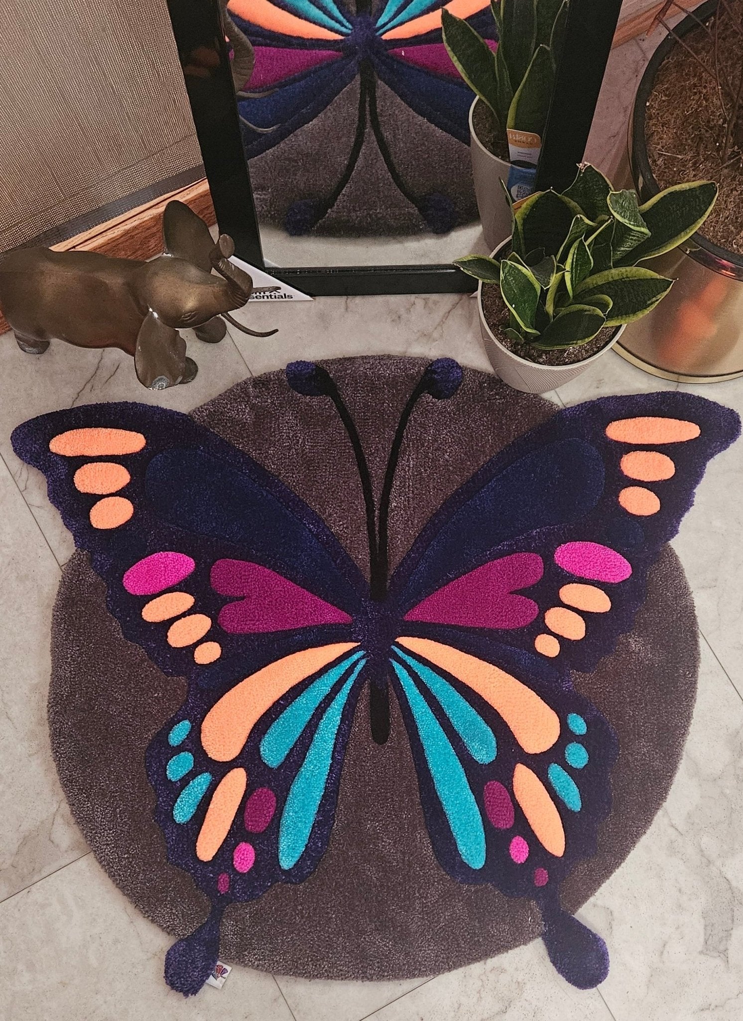 Ethereal Wings Hand - Tufted Fiber Art Painting - Kreative Artisan Threads