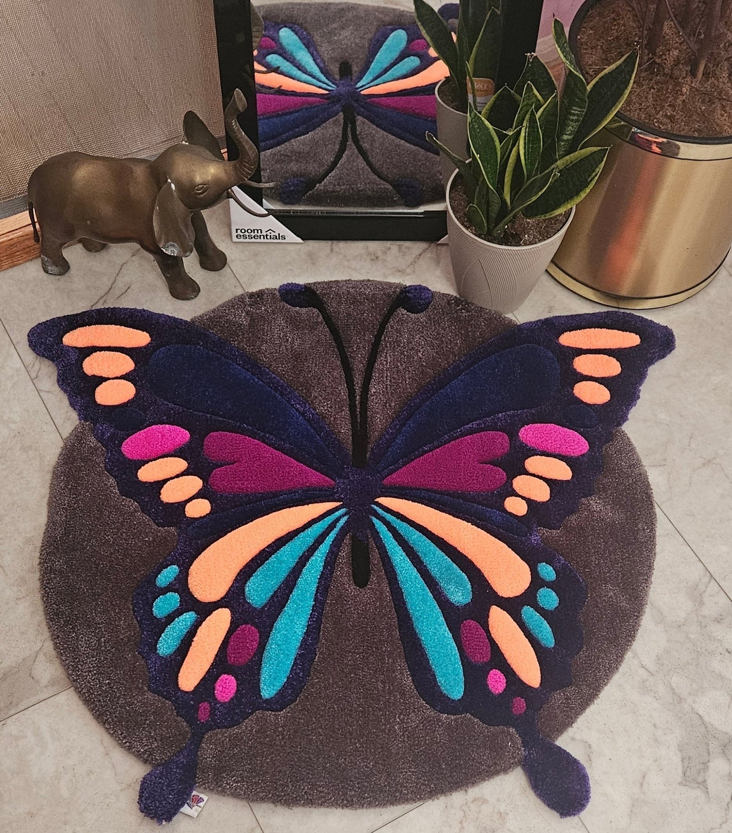 Ethereal Wings Hand - Tufted Fiber Art Painting - Kreative Artisan Threads