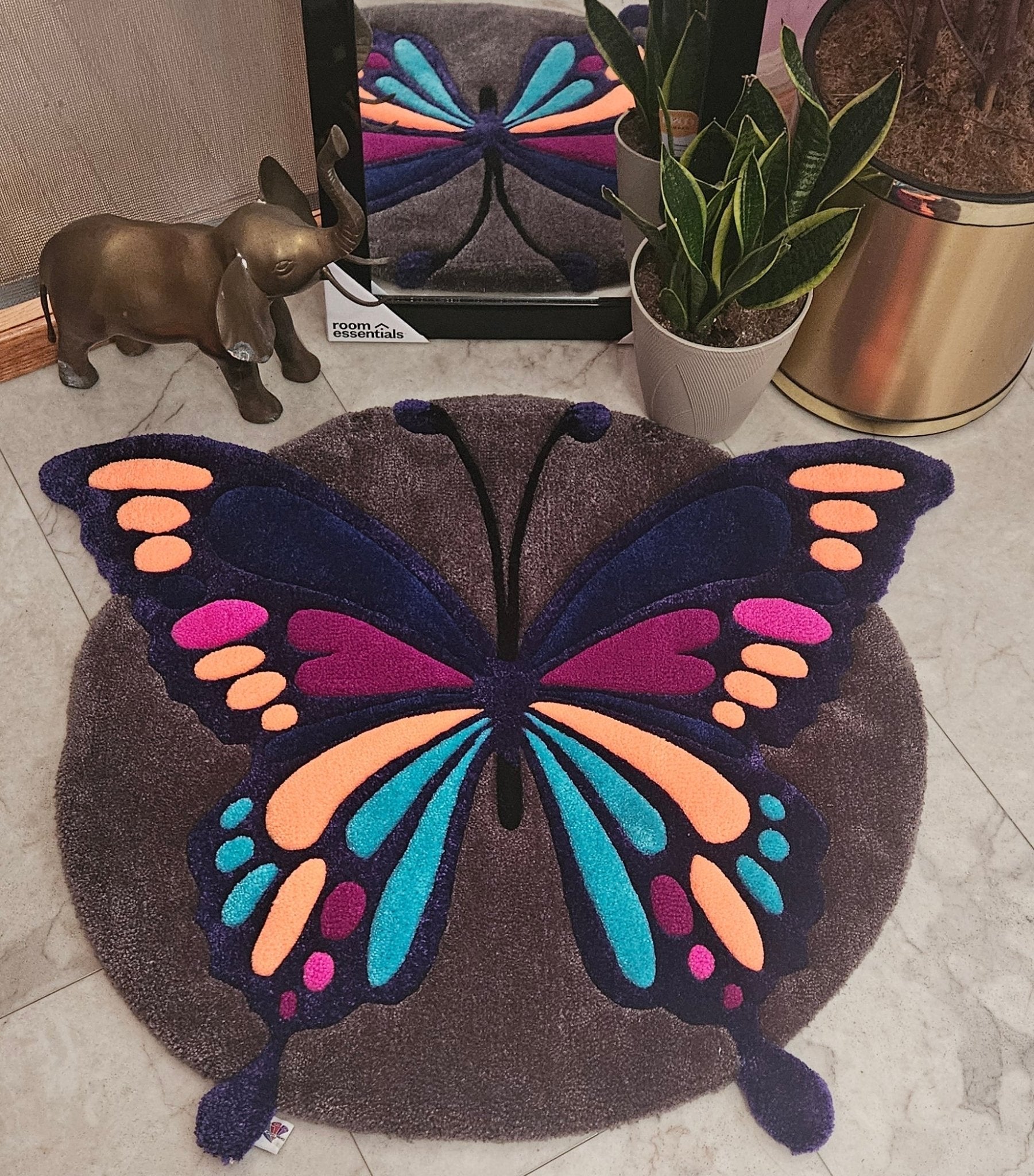 Ethereal Wings Hand - Tufted Fiber Art Painting - Kreative Artisan Threads