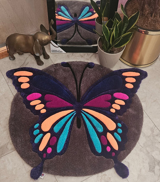 Ethereal Wings Hand - Tufted Fiber Art Painting - Kreative Artisan Threads