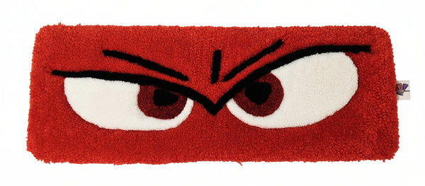 Anger Eyes – Inside Out Desk Textile | Hand-Tufted Fan Art