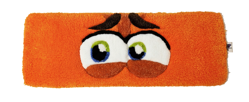 Anxiety Eyes – Inside Out 2 Desk Textile | Hand-Tufted Fan Art