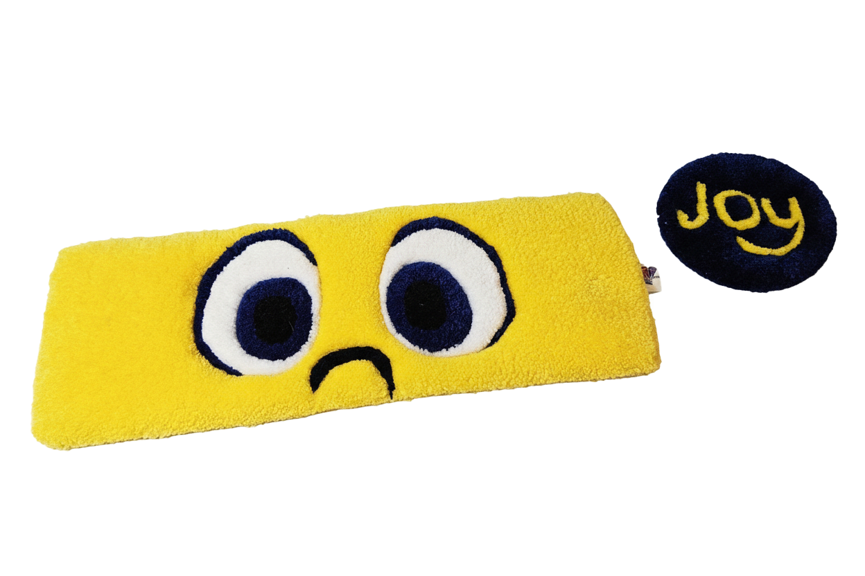 Joy Eyes – Inside Out Desk Textile Duo | Hand-Tufted Fan Art