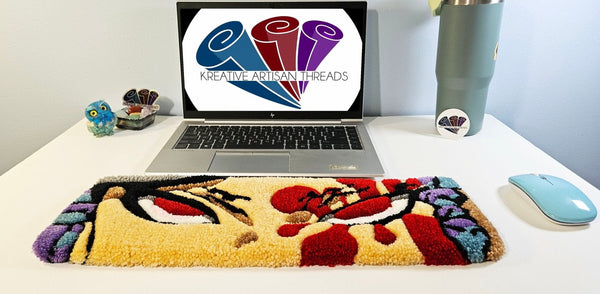 Handmade Plush Tufted Keyboard Rug "Anime Eyes" - Uzui - Kreative Artisan Threads
