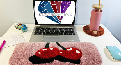 Handmade Plush Tufted Keyboard Rug - Cherry's - Kreative Artisan Threads