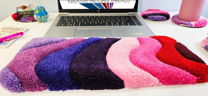 Handmade Plush Tufted Keyboard Rug - Fairy Rainbow - Kreative Artisan Threads
