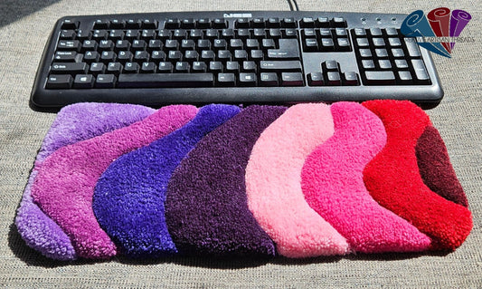 Handmade Plush Tufted Keyboard Rug - Fairy Rainbow - Kreative Artisan Threads