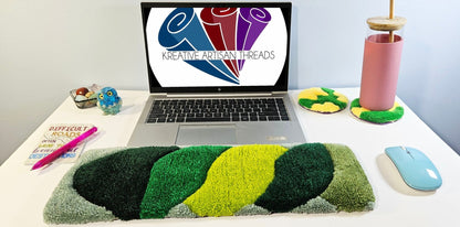 Handmade Plush Tufted Keyboard Rug - Forest Keyboard - Kreative Artisan Threads