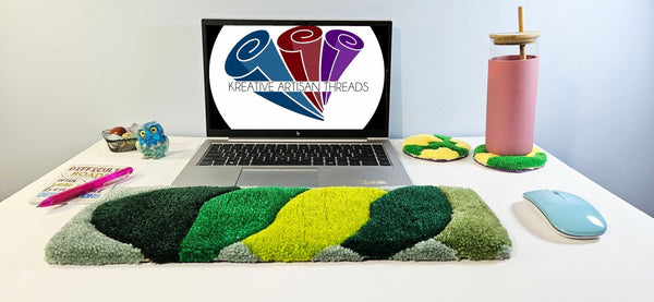 Handmade Plush Tufted Keyboard Rug - Forest Keyboard - Kreative Artisan Threads