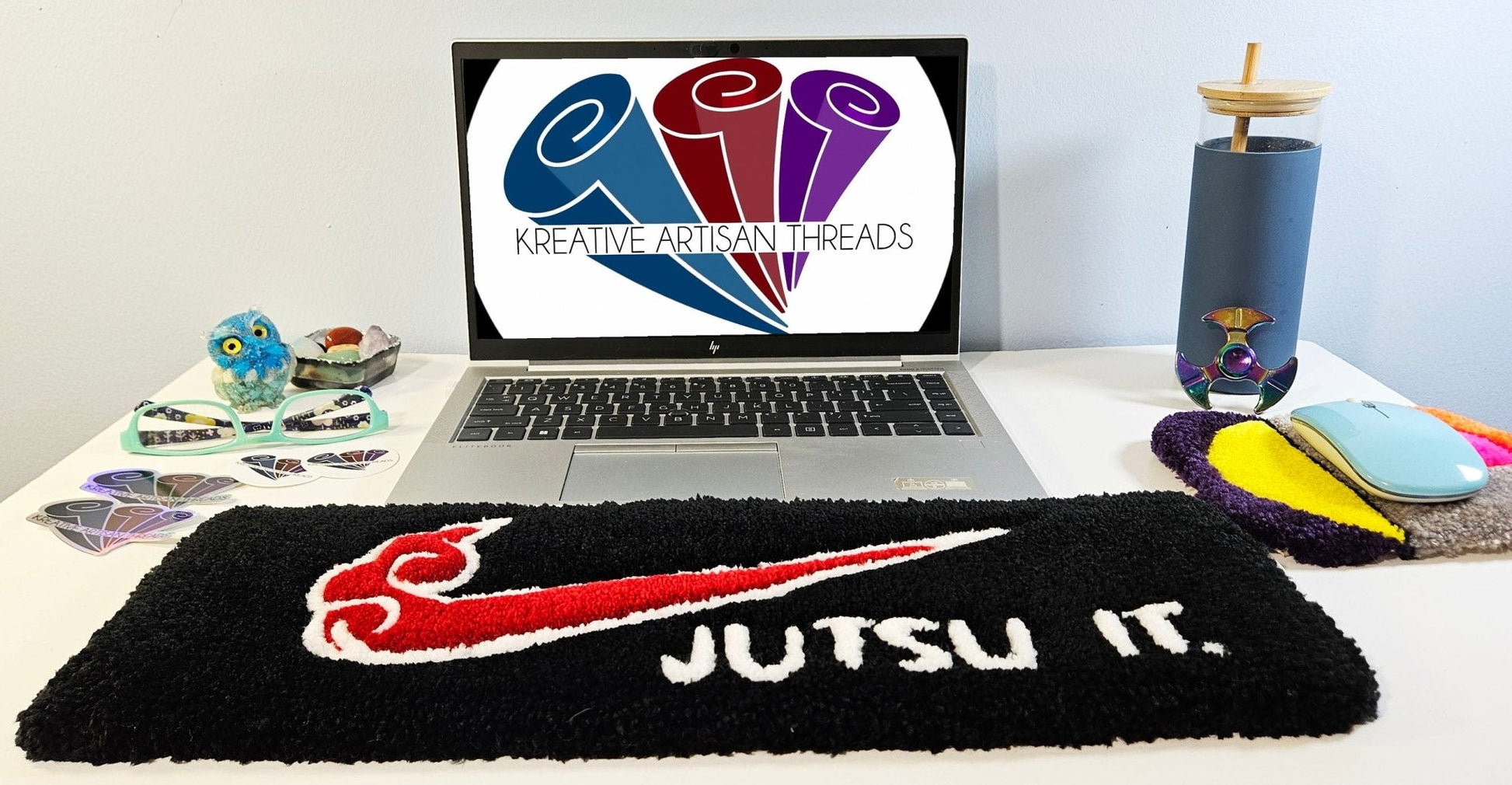 Handmade Plush Tufted Keyboard Rug - Jutsu It - Kreative Artisan Threads