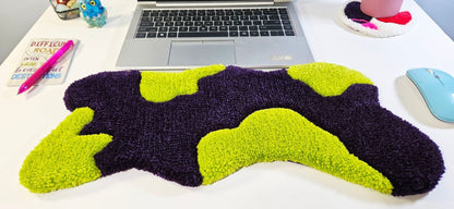 Handmade Plush Tufted Keyboard Rug - Purple Lime - Kreative Artisan Threads