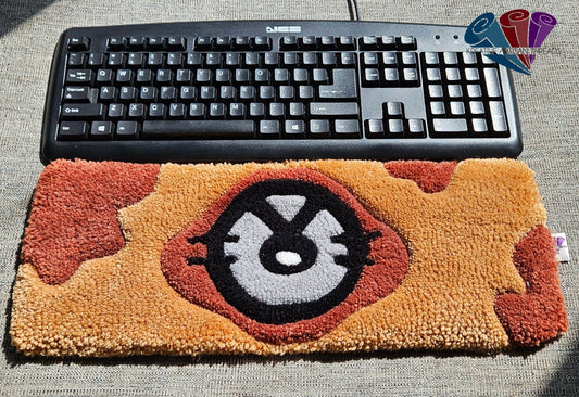 Handmade Plush Tufted Keyboard Rug - Spotted Puppy - Kreative Artisan Threads