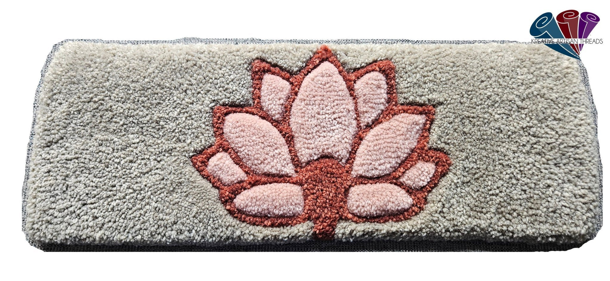 Handmade Plush Tufted Keyboard Rug - The Lotus Fan - Kreative Artisan Threads